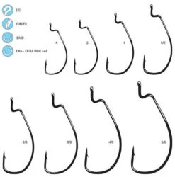 Gamakatsu Worm Hooks Offset Shank Extra Wide Gap -Lunker Landing gamworhookof1 34327.1651015422